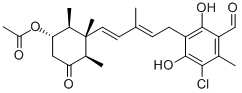 CAS#: 22738-98-3, 3-[(2E,4E)-5-[(1S,2S,3S,6R)-3-(Acetyloxy)-1,2,6-Trimethyl-5-Oxocyclohexyl]-3-Methyl-2,4-Pentadien-1-Yl]-5-Chloro-2,4-Dihydroxy-6-Methyl-Benzaldehyde