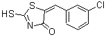 CAS 登录号：23622-20-0， (5E)-5-(3-氯苄亚基)-2-硫基-1,3-噻唑-4(5H)-酮
