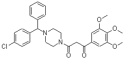 CAS 登录号：23776-26-3， 1-(4-氯-alpha-苯基苄基)-4-[1,3-二氧代-3-(3,4,5-三甲氧基苯基)丙基]哌嗪