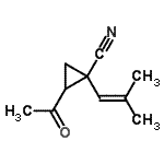 CAS 登录号：243119-02-0， 2-乙酰基-1-(2-甲基-1-丙烯-1-基)环丙烷甲腈