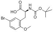 CAS 登录号：261165-03-1， (S)-N-叔丁氧羰基-(5-溴-2-甲氧基苯基)丙氨酸