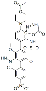CAS#: 26239-45-2, 2-[2-Acetyloxyethyl-[4-[4-(2-Chloro-4-Nitro-Phenyl)Diazenyl-2,5-Dimethoxy-Phenyl]Diazenyl-3-Methanesulfonamido-Phenyl]Amino]Ethyl Acetate