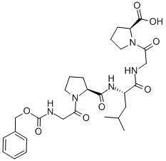 CAS 登录号：2646-61-9， (2S)-1-[2-[[(2S)-4-甲基-2-[[(2S)-1-[2-(苯基甲氧羰基氨基)乙酰基]吡咯烷-2-羰基]氨基]戊酰]氨基]乙酰基]吡咯烷-2-羧酸