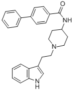 CAS 登录号：26844-32-6， N-(1-(2-(1H-吲哚-3-基)乙基)-4-哌啶基)-(1,1'-联苯)-4-甲酰胺