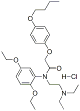 CAS 登录号：27471-60-9， 2-(4-丁氧基苯氧基)-N-(2,5-二乙氧基苯基)-N-[2-(二乙基氨基)乙基]乙酰胺单盐酸盐