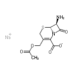 CAS 登录号：27795-22-8， 钠(6S,7S)-3-(乙酰氧基甲基)-7-氨基-8-氧代-5-硫杂-1-氮杂双环[4.2.0]辛-2-烯-2-羧酸酯