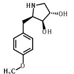 CAS 登录号：27958-06-1， (2R,3S,4S)-2-(4-甲氧基苄基)-3,4-吡咯烷二醇