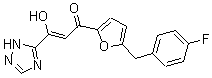 CAS#: 280571-30-4, 1-(5-(4-Fluorobenzyl)furan-2-yl)-3-hydroxy-3-(1H-1,2,4-triazol-3-yl)-2-propen-1-one