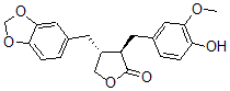 CAS 登录号：28115-68-6， (3R,4R)-4-(1,3-苯并二氧戊环-5-基甲基)二氢-3-[(4-羟基-3-甲氧基苯基)甲基]-2(3H)-呋喃酮