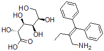 CAS 登录号：28599-37-3， D-葡萄糖酸与 2-(二苯基亚甲基)-1-丁胺化合物