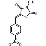 CAS 登录号：28996-47-6， (5Z)-3-甲基-5-(4-硝基苄基亚基)-2-硫代-1,3-噻唑烷-4-酮