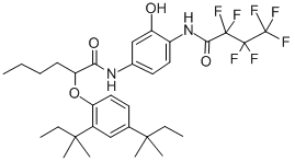 CAS 登录号：2923-93-5， N-[4-(2,2,3,3,4,4,4-七氟丁酰胺基)-3-羟基苯基]-2-(2,4-二-叔戊基苯氧基)己酰胺