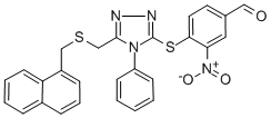 CAS#: 303010-08-4, 4-[(5-([(1-Naphthylmethyl)Thio]Methyl)-4-Phenyl-4H-1,2,4-Triazol-3-Yl)Thio]-3-Nitrobenzaldehyde
