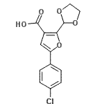 CAS 登录号：306936-13-0， 5-(4-氯苯基)-2-(1,3-二氧戊环-2-基)-3-糠酸