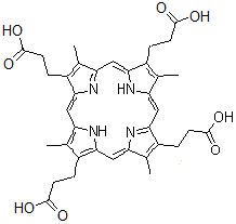 CAS#: 31110-56-2, 3,3',3'',3'''-(3,8,13,18-Tetramethyl-5,10,15,20,22,24-Hexahydroporphyrin-2,7,12,17-Tetrayl)Tetrapropanoic Acid