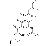 CAS 登录号:31122-84-6, 5-乙酰氨基-N,N'-二(2,3-二羟基丙基)-2,4,6-三碘-N,N'-二甲基间苯二甲酰胺