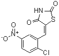 CAS 登录号：312608-20-1， (5E)-5-(2-氯-5-硝基苄基亚基)-1,3-噻唑烷-2,4-二酮