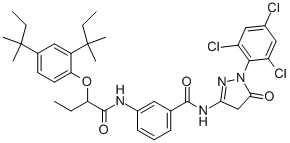CAS#: 31598-52-4, 3-[2-[2,4-Bis(2-Methylbutan-2-Yl)Phenoxy]Butanoylamino]-N-[5-Oxo-1-(2,4,6-Trichlorophenyl)-4H-Pyrazol-3-Yl]Benzamide