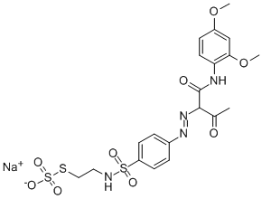 CAS#: 31676-23-0, Sodium (2S)-N-(2,4-Dimethoxyphenyl)-2-[4-(2-Oxidosulfonothioyloxyethylsulfamoyl)Phenyl]Diazenyl-3-Oxobutanamide