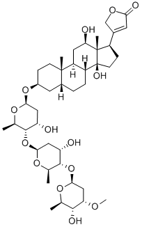 CAS#: 31962-94-4, 4-[12,14-Dihydroxy-3-[4-Hydroxy-5-[4-Hydroxy-5-(5-Hydroxy-4-Methoxy-6-Methyloxan-2-Yl)Oxy-6-Methyloxan-2-Yl]Oxy-6-Methyloxan-2-Yl]Oxy-10,13-Dimethyl-1,2,3,4,5,6,7,8,9,11,12,15,16,17-Tetradecahydrocyclopenta[a]Phenanthren-17-Yl]-5H-Furan-2-One