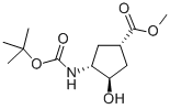 CAS 登录号：321744-16-5， (1R,2R,4S)-N-叔丁氧羰基-1-氨基-2-羟基环-戊烷-4-羧酸甲酯