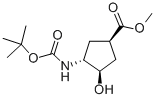 CAS 登录号：321744-18-7， (1R,2R,4R)-N-叔丁氧羰基-1-氨基-2-羟基环戊烷-4-羧酸甲酯
