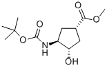 CAS 登录号：321744-19-8， (1S,2S,4S)-N-叔丁氧羰基-1-氨基-2-羟基环戊烷-4-羧酸甲酯