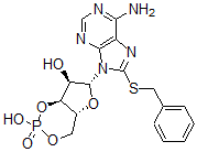 CAS#: 32487-38-0, (1S,6R,8R,9R)-8-[6-Amino-8-(Phenylmethylsulfanyl)Purin-9-Yl]-3-Hydroxy-3-Oxo-2,4,7-Trioxa-3-Phosphabicyclo[4.3.0]Nonan-9-Ol