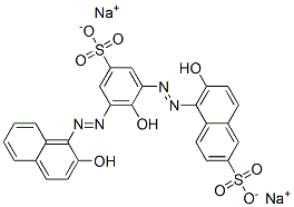 CAS 登录号：3258-74-0， 二钠(5Z)-5-[[2-羟基-3-[(2Z)-2-(2-氧代萘-1-亚基)肼基]-5-磺酸苯基]亚肼基]-6-氧代萘-2-磺酸酯