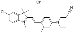 CAS 登录号：32783-03-2， 4-[[4-[(E)-2-(5-氯-1,3,3-三甲基吲哚-1-鎓-2-基)乙烯基]-3-甲基苯基]氨基]戊腈氯化物