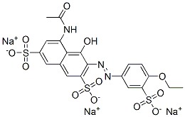 CAS 登录号：3321-13-9， 三钠(3Z)-5-乙酰氨基-3-[(4-乙氧基-3-磺酸苯基)亚肼基]-4-氧代萘-2,7-二磺酸酯