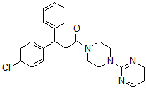 CAS 登录号：33656-20-1， 3-(4-氯苯基)-3-苯基-1-(4-嘧啶-2-基哌嗪-1-基)丙-1-酮