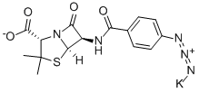 CAS#: 3381-71-3, 6-(4-Azidobenzamido)-3,3-Dimethyl-7-Oxo-4-Thia-1-Azabicyclo[3.2.0]Heptane-2-Carboxylic Acid, Monopotassium Salt