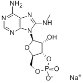 CAS 登录号：33823-18-6， 8-甲基氨基腺苷-3',5'-环单磷酸酯钠盐