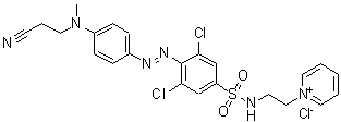 CAS#: 33869-97-5, 1-[2-({[3,5-Dichloro-4-({4-[(2-Cyanoethyl)(Methyl)Amino]Phenyl}Diazenyl)Phenyl]Sulfonyl}Amino)Ethyl]Pyridinium Chloride