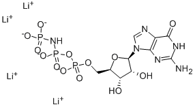 CAS 登录号：34273-04-6， [[[[(2R,3S,4R,5R)-5-(2-氨基-6-氧代-3H-嘌呤-9-基)-3,4-二羟基四氢呋喃-2-基]甲氧基-羟基磷酰]氧基-羟基磷酰]氨基]膦酸