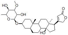 CAS#: 34302-25-5, 4-[(3S,5S,10S,13R,14S,17R)-3-[(2S,5R)-3,5-Dihydroxy-4-Methoxy-6-Methyloxan-2-Yl]Oxy-14-Hydroxy-10,13-Dimethyl-1,2,3,4,5,6,7,8,9,11,12,15,16,17-Tetradecahydrocyclopenta[a]Phenanthren-17-Yl]-5H-Furan-2-One