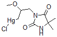 CAS 登录号：3477-28-9， 氯-[3-(4,4-二甲基-2,5-二氧代咪唑烷-1-基)-2-甲氧基丙基]汞