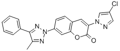 CAS 登录号：34771-66-9， 3-(4-氯吡唑-1-基)-7-(4-甲基-5-苯基三唑-2-基)苯并吡喃-2-酮