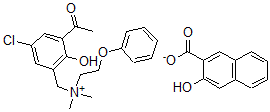 CAS 登录号：34987-38-7， (3-乙酰基-5-氯-2-羟基苯基)甲基-二甲基-[2-(苯氧基)乙基]铵;3-羟基萘-2-羧酸酯