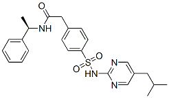 CAS#: 35253-09-9, 2-[4-[[5-(2-Methylpropyl)Pyrimidin-2-Yl]Sulfamoyl]Phenyl]-N-[(1R)-1-Phenylethyl]Acetamide
