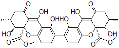 CAS 登录号：35287-72-0， 甲基 (3R,4S,4aS)-7-[(5S,6R,10aS)-1,5,9-三羟基-10alpha-甲氧羰基-6-甲基-8-氧代-6,7-二氢-5H-氧杂蒽-2-基]-4,8,9-三羟基-3-甲基-1-氧代-3,4-二氢-2H-氧杂蒽-4alpha-羧酸酯