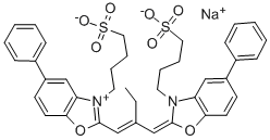 CAS 登录号：35501-76-9， 3,3'-二(4-磺基丁基)-5,5'-二苯基-9-乙基氧杂碳菁甜菜碱钠盐
