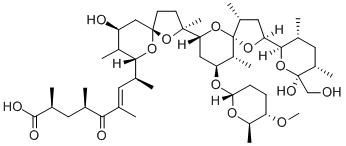 CAS#: 35865-33-9, (6E)-8-(9-Hydroxy-2-{2-[6-hydroxy-6-(hydroxymethyl)-3,5-dimethylperhydro-2H-pyran-2-yl]-9-(5-methoxy-6-methylperhydro-2H-pyran-2-yloxy)-4,10-dimethyl-1,6-dioxaspiro[4.5]dec-7-yl}-2,8-dimethyl-1,6-dioxaspiro[4.5]dec-7-yl)-2,4,6-trimethyl-5-oxonon-6-enoic acid