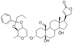 CAS#: 35919-82-5, (3R,5S,10S,13R,14S,17R)-3-[[(3aR,6R)-4-Methyl-2-Phenyl-2-Propyl-4,6,7,7a-Tetrahydro-3aH-[1,3]Dioxolo[4,5-d]Pyran-6-Yl]Oxy]-5,14-Dihydroxy-13-Methyl-17-(5-Oxo-2H-Furan-3-Yl)-2,3,4,6,7,8,9,11,12,15,16,17-Dodecahydro-1H-Cyclopenta[a]Phenanthrene-10-Carbaldehyde
