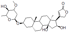 CAS 登录号：36190-93-9， 4-[(3S,5R,10S,13R,14S,16S,17R)-14,16-二羟基-3-[(2S,5R)-5-羟基-4-甲氧基-6-甲基四氢吡喃-2-基]氧基-10,13-二甲基-1,2,3,4,5,6,7,8,9,11,12,15,16,17-十四氢环戊烯并[a]菲-17-基]-5H-呋喃-2-酮