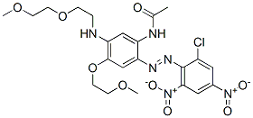 CAS 登录号：36379-03-0， N-[2-[2-(2-氯-4,6-二硝基苯基)偶氮]-4-(2-甲氧基乙氧基)-5-[[2-(2-甲氧基乙氧基)乙基]氨基]苯基]-乙酰胺
