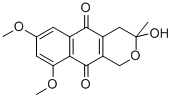 CAS 登录号：36379-67-6， 3,4-二氢-3-羟基-7,9-二甲氧基-3-甲基-1H-萘并[2,3-c]吡喃-5,10-二酮