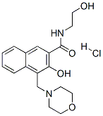 CAS 登录号：3692-61-3， 3-羟基-N-(2-羟基乙基)-4-(吗啉-4-基甲基)萘-2-甲酰胺盐酸盐
