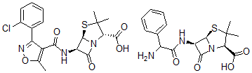 CAS 登录号：37203-95-5， (2R,5R,6R)-6-[(2-氨基-2-苯基乙酰基)氨基]-3,3-二甲基-7-氧代-4-硫杂-1-氮杂双环[3.2.0]庚烷-2-羧酸;(2S,5R,6R)-6-[[3-(2-氯苯基)-5-甲基1,2-恶唑-4-羰基]氨基]-3,3-二甲基-7-氧代-4-硫杂-1-氮杂双环[3.2.0]庚烷-2-羧酸